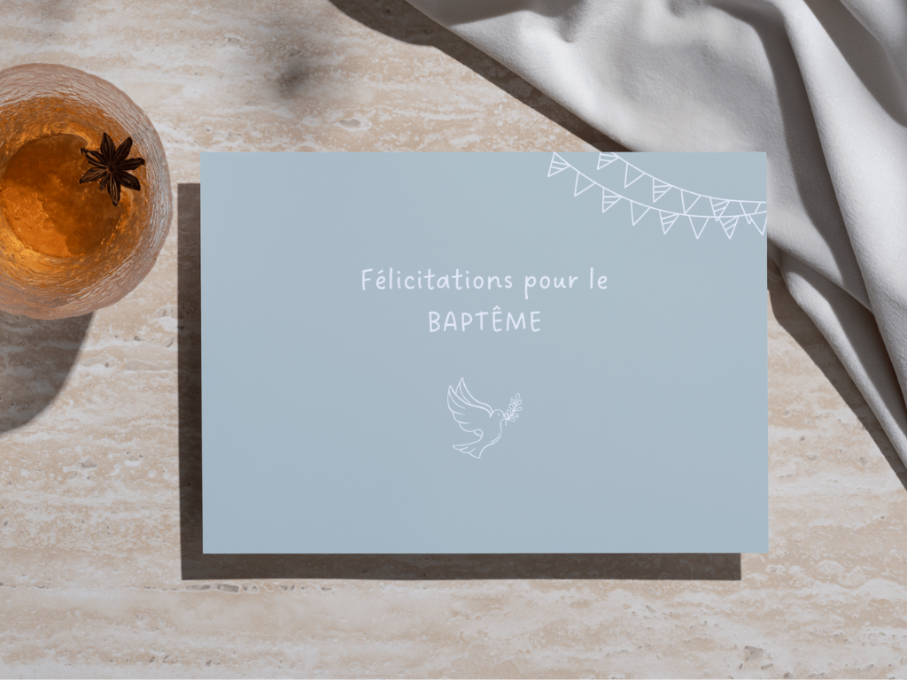 Wenskaart 'Baptême'