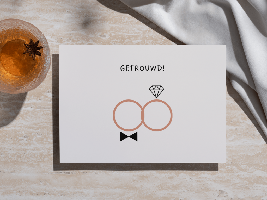 Wenskaart 'Getrouwd'