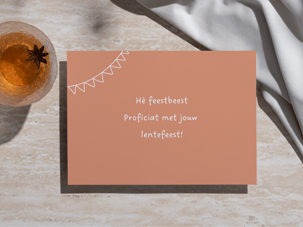 Wenskaart 'Lentefeest vlag'