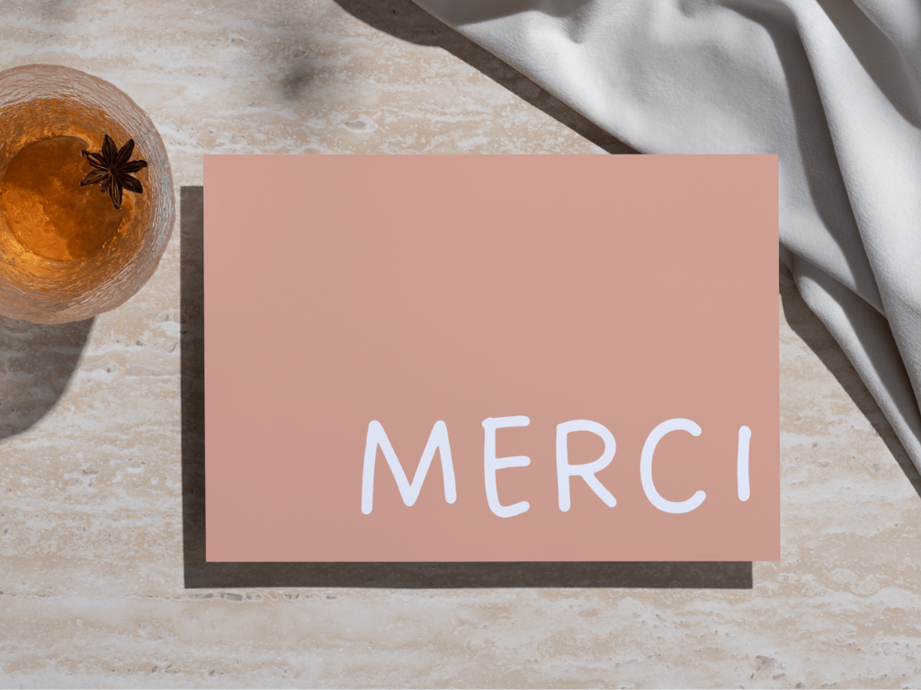 Wenskaart 'Merci'