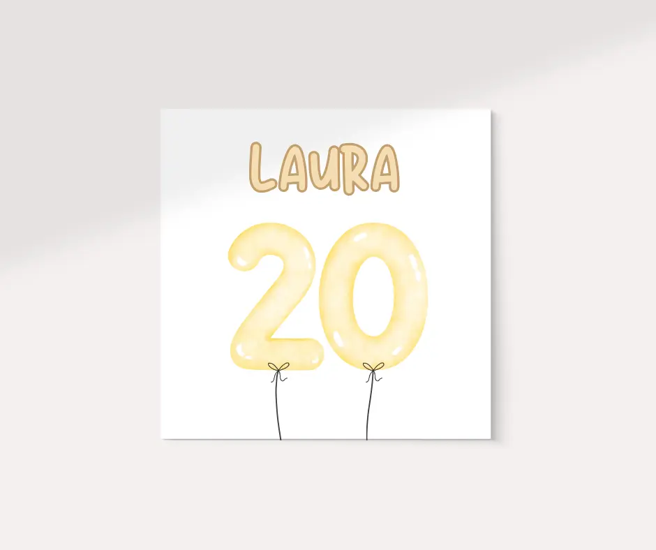Gepersonaliseerd verjaardagskaartje - cijferballon