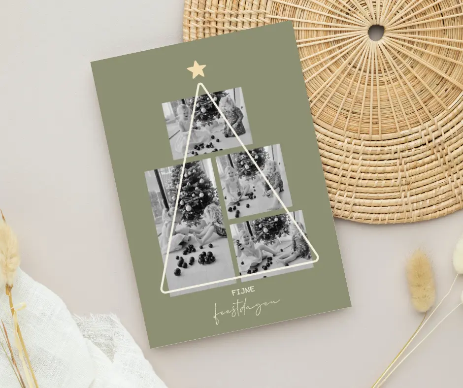 Kerstkaart met foto 'Kerstboom'