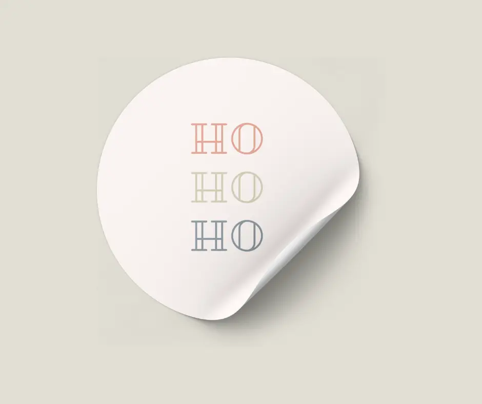 Sluitsticker 'Ho ho ho' - vel van 24