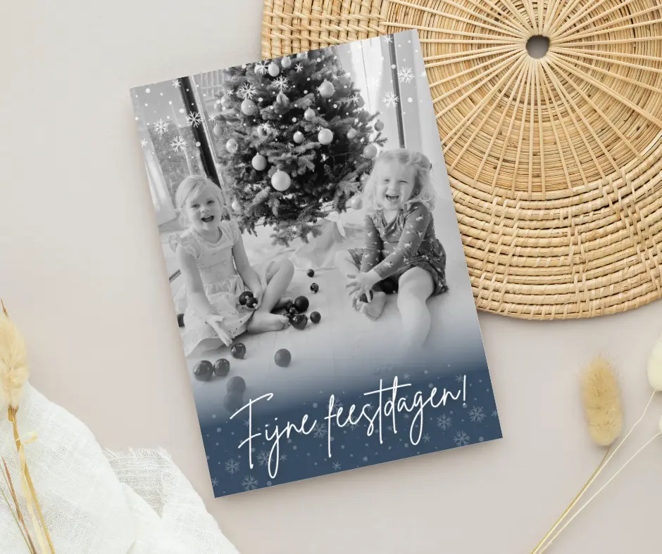 Kerstkaart met foto 'Kerstvlok'