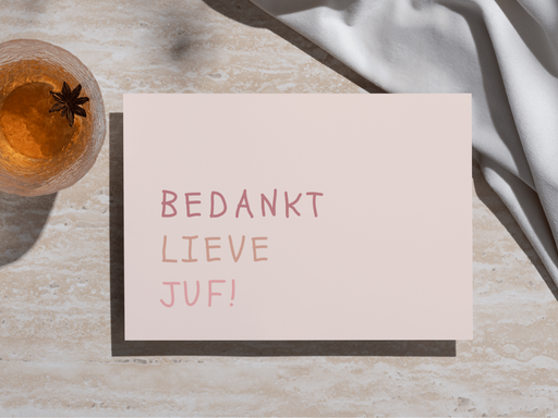 Wenskaart 'Bedankt juf'