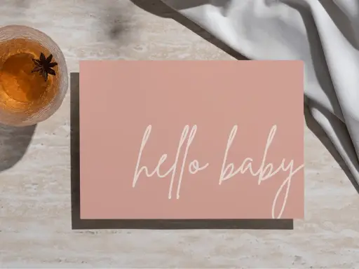 Wenskaart 'hello baby'