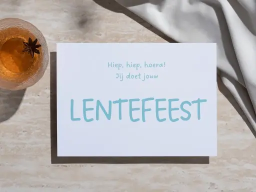 Wenskaart 'Hoera lentefeest'
