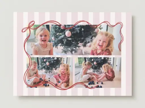 Kerstkaart met foto 'Strik'